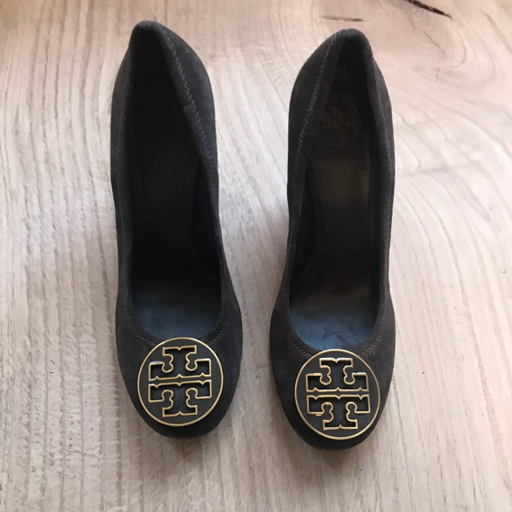 Tory Burch Sophie Wedge Heel Brown Suede